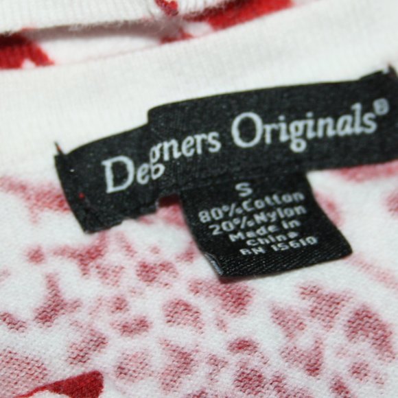 🌺❤️ Red & White Floral Blouse · Design Originals · Size Small - Picture 2 of 5